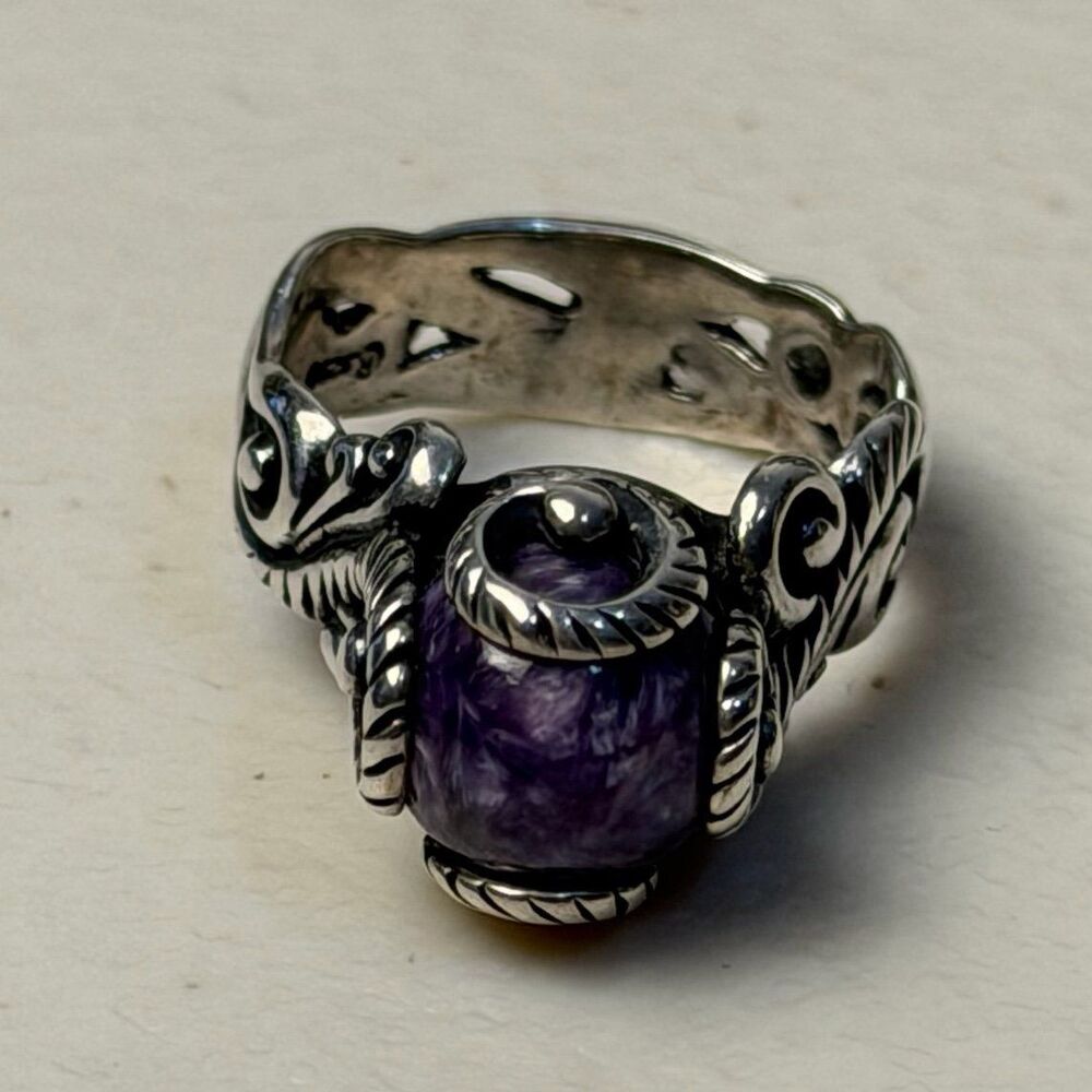 Carolyn Pollack Relios Purple Size 5 Sterling Silver Ring - Picture 2 of 3